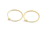 Gold Earring Wire, 12 Gold Plated Brass Earring Wires (30mm) D1703
