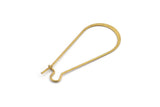 Brass Earring Wire, 24 Raw Brass Earring Wires (38x17x0.70mm) D1716