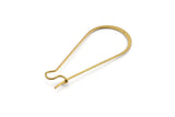 Brass Earring Wire, 24 Raw Brass Earring Wires (38x17x0.70mm) D1716