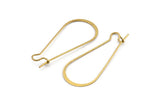 Brass Earring Wire, 24 Raw Brass Earring Wires (38x17x0.70mm) D1716