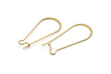 Brass Earring Wire, 24 Raw Brass Earring Wires (38x17x0.70mm) D1716