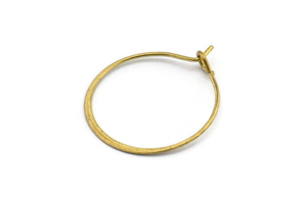 Brass Earring Wire, 24 Raw Brass Earring Wires (20mm) D1704