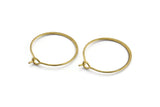 Brass Earring Wire, 24 Raw Brass Earring Wires (20mm) D1704