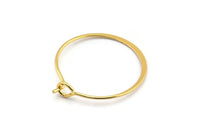 Gold Earring Wire, 12 Gold Plated Brass Earring Wires (20mm) D1704
