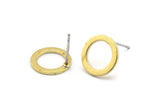 Brass Circle Earring, 10 Raw Brass Circle Stud Earrings (12x0.90mm) D1583 A1384