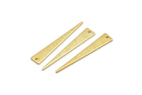 Gold Triangle Charm, 6 Textured Gold Plated Brass Triangle Charms With 1 Hole, Earrings, Findings (37x6x1mm) D1113 Q0924