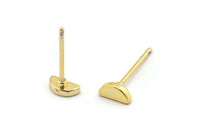 Altın Ay Küpe, 8 Altın Kaplama Pirinç Yarım Ay Küpe (6x3mm) D1405