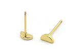 Altın Ay Küpe, 8 Altın Kaplama Pirinç Yarım Ay Küpe (6x3mm) D1405