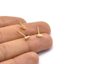 Altın Ay Küpe, 8 Altın Kaplama Pirinç Yarım Ay Küpe (6x3mm) D1405