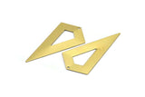 Necklace Triangle, 12 Raw Brass Triangle Charms with 1 holes (54x29x0.60mm) U014