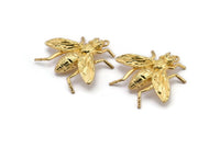 Huge Bug Pendant, 1 Gold Plated Bug Fly Insect Charm Pendant (43x41mm) N0214 Q0088