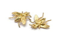Huge Bug Pendant, 1 Gold Plated Bug Fly Insect Charm Pendant (43x41mm) N0214 Q0088