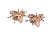 Huge Bug Pendant, 1 Rose Gold Plated Bug Fly Insect Charm Pendant (43x41mm) N0214 Q0088