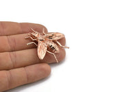 Huge Bug Pendant, 1 Rose Gold Plated Bug Fly Insect Charm Pendant (43x41mm) N0214 Q0088