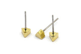 Brass Triangle Earring, 12 Raw Brass Tiny Triangle Shaped Stud Earrings (4x2.5mm) Y073 A1841