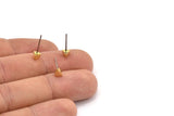 Brass Triangle Earring, 12 Raw Brass Tiny Triangle Shaped Stud Earrings (4x2.5mm) Y073 A1841