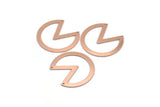 Copper Circle Charm, 4 Raw Copper Pizza Slice Charms With 2 Holes, Pendants, Findings (37x34x0.80mm) M03366