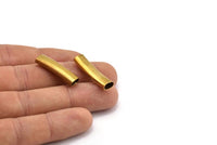 Brass Oval Tube - 24 Oval Raw Brass Tubes  (29x7.3x4.5mm) Sq32  BRC290