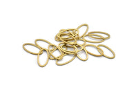 Pirinç Oval Charm, 50 Ham Pirinç Oval Şekilli Halka, Bağlantı Elemanları (8x16x0,80 mm) BS 2336