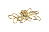 Pirinç Oval Charm, 50 Ham Pirinç Oval Şekilli Halka, Bağlantı Elemanları (8x16x0,80 mm) BS 2336