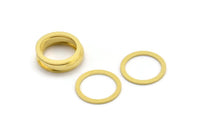 20mm Circle Connector, 12 Raw Brass Circle Connectors (20x2x1mm) A2885