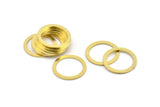 20mm Circle Connector, 12 Raw Brass Circle Connectors (20x2x1mm) A2885