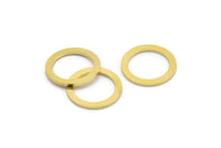 16mm Circle Connector, 12 Raw Brass Circle Connectors (16x2x1mm) A2884