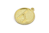 Brass Nordic Runes Charm, 4 Raw Brass Viking Ilumina Caminos Symbol Charms With 1 Loop, Viking Runes (20x17x1.5mm) N2035