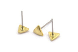 Brass Triangle Earring, 12 Raw Brass Triangle Stud Earrings (6x1.5mm) A1343 A1810