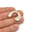 Silver Geometric Charm, 6 Antique Silver Plated Brass U Shaped Pendants With 3 Holes, Charms, Findings (24x30x0.60mm) D936