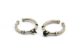 Silver Ring Settings, 4 Antique Silver Plated Brass Adjustable 4 Claw Ring - Ring Stone Setting - Pad Size 5mm N1559
