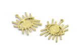 Brass Eye Charm, 2 Raw Brass Eye Charms With 1 Loop, Pendants (27x22mm) N1981