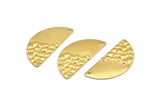 Semi Circle Charm, 12 Raw Brass Half Moon Charms With 1 Hole, Earrings, Pendants (28x13x0.80mm) D975