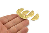 Semi Circle Charm, 12 Raw Brass Half Moon Charms With 1 Hole, Earrings, Pendants (28x13x0.80mm) D975