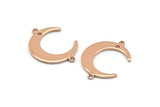 Gül Altın Ay Tılsımı, 2 Döngü ve 1 Delikli 6 Gül Altın Kaplama Pirinç Hilal Ay Tılsımı, Bağlantı Parçaları (22x17x1mm) D0765 Q0772