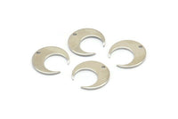 Silver Moon Charms, 24 Silver Tone Crescent Moon Charms With 1 Hole, Pendants, Earrings, Findings (14x13.5x5x0.8mm) BS 2364 H0593