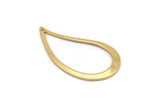 Gold Drop Charm, 4 Gold Plated Brass Drop Charms With 1 Hole, Earrings, Pendants, Findings (40x21x1mm) D0742 Q0784