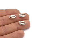 Silver Shell Finding, 1 925 Silver Cowrie Shell Findings, Pendants, Charms, Earrings, Beads (10-16mm) E200