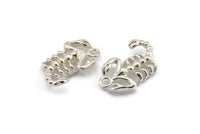 Silver Scorpion Pendant, 2 925 Silver Scorpion Charms, Jewelry Supplies, Findings (17x10mm) N0331
