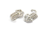 Silver Scorpion Pendant, 2 925 Silver Scorpion Charms, Jewelry Supplies, Findings (17x10mm) N0331