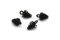 Kozalak Tılsımı, 1 Döngülü 6 Oksitlenmiş Siyah Pirinç Kozalak Tılsımı (7x12mm) BS 1804 H1318