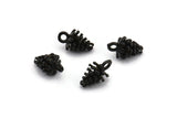 Kozalak Tılsımı, 1 Döngülü 6 Oksitlenmiş Siyah Pirinç Kozalak Tılsımı (7x12mm) BS 1804 H1318