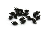 Kozalak Tılsımı, 1 Döngülü 6 Oksitlenmiş Siyah Pirinç Kozalak Tılsımı (7x12mm) BS 1804 H1318