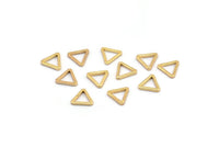 Gold Triangle Charm, 24 Gold Plated Brass Open Triangle Ring Charms (8x0.8mm) D0276 Q0616