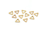 Gold Triangle Charm, 24 Gold Plated Brass Open Triangle Ring Charms (8x0.8mm) D0276 Q0616