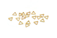 Gold Triangle Charm, 24 Gold Plated Brass Open Triangle Ring Charms (8x0.8mm) D0276 Q0616