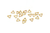 Gold Triangle Charm, 24 Gold Plated Brass Open Triangle Ring Charms (8x0.8mm) D0276 Q0616