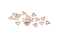 Gül Altın Üçgen Charm, 24 Gül Altın Kaplama Pirinç Açık Üçgen Yüzük Charm (8x0,8 mm) D0276 Q0616