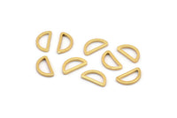 Altın Yarım Ay - 24 Altın Kaplama Pirinç Açık Yarım Daire Konnektör (6x11x1mm) D0009 Q0618