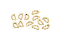 Altın Yarım Ay - 24 Altın Kaplama Pirinç Açık Yarım Daire Konnektör (6x11x1mm) D0009 Q0618